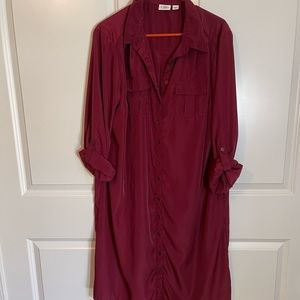 Cato brand silky button down dress size XL